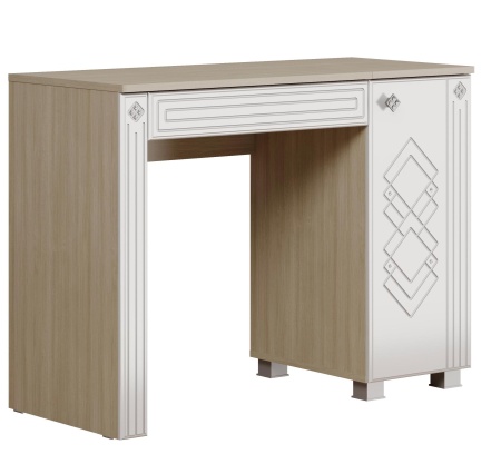 Стол Туалетный Амели Дуб Сонома Светлый/Белый Глянец (Ш-1000 х В-750 х Г-453 мм)