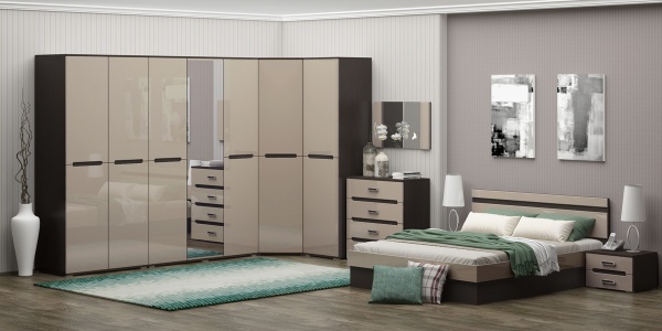 Шкаф Угловой Каролина-9 МДФ (0,87*2,22*0,87)/Разные Цвета 