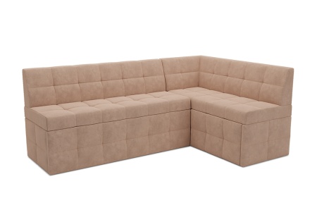 Кухонный угловой диван дельфин Атлантис велюр бежевый
