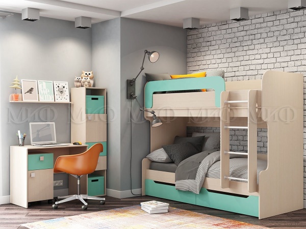 Детския Гарнитур Юниор-1 Вариант №3/Разные Цвета