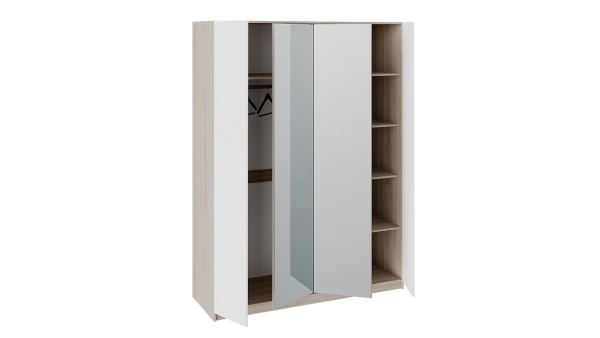 Шкаф Клэр  Дуб Сонома/Белый Ясень (Ш-1560 х В-2100 х Г-568 мм)