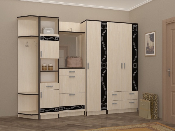 Прихожая Линкольн Вариант №4 ЛДСП (Ш-2600 х В-2200 х Г-600 мм)/Разные Цвета