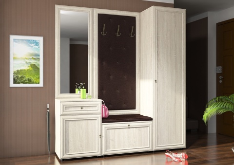 Прихожая Оскар-7А Дуб Сонома (Ш-1850| В-2088|Г-386 мм)